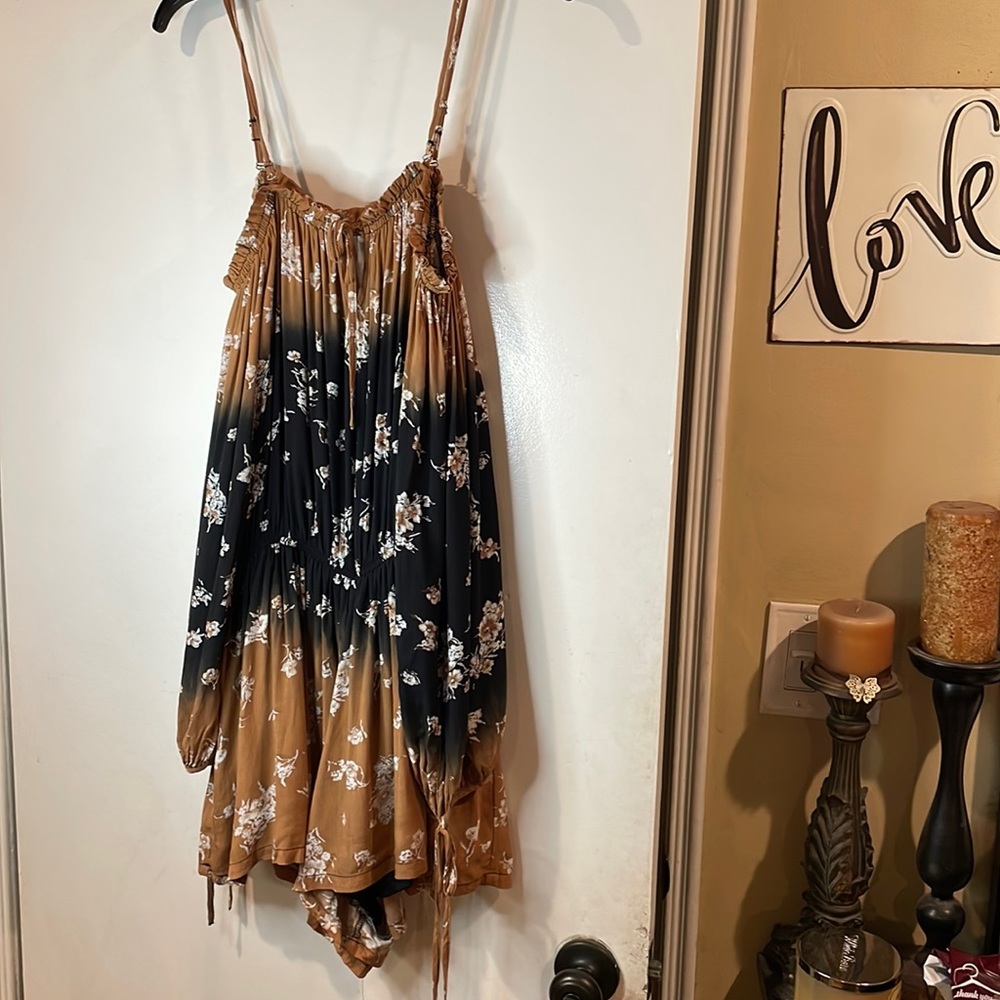 NWT floral off shoulder long sleeve romper